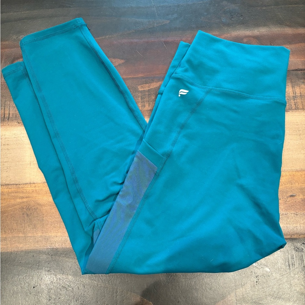 Fabletics Powerhold 7/8 Teal Leggings